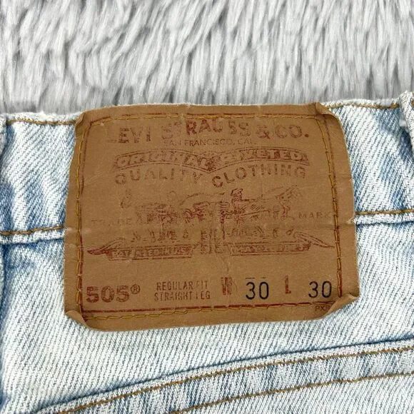 Levi's Jeans‎ Men's 28.5X29.5 VTG 90s 505 Made In USA April 1994 Light